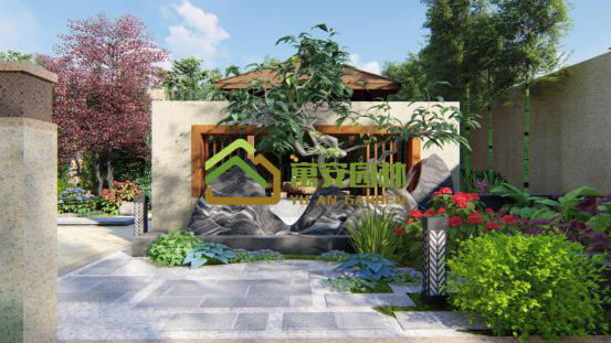 盈峰翠邸新中式庭院--長沙花園設(shè)計